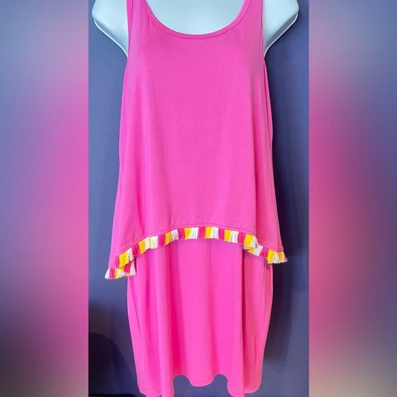 open lace back dress Fuchsia Pink Cotton Halter Dress - Maxi Dresses main image 1